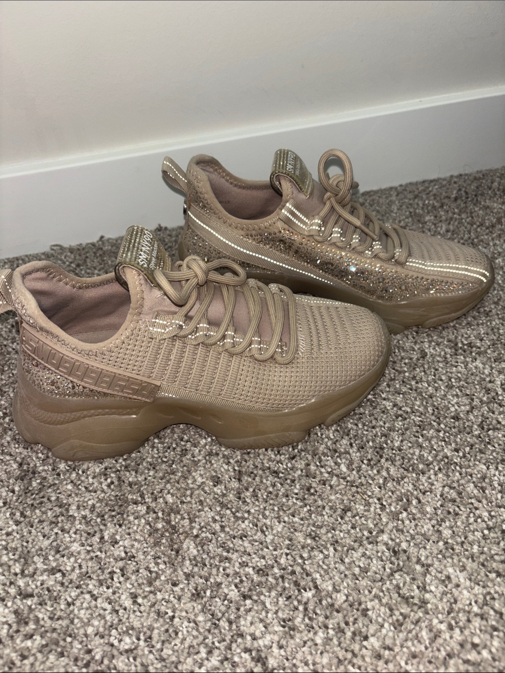 Steve Madden  Chunky Sneaker with Crystal Accents - Tan